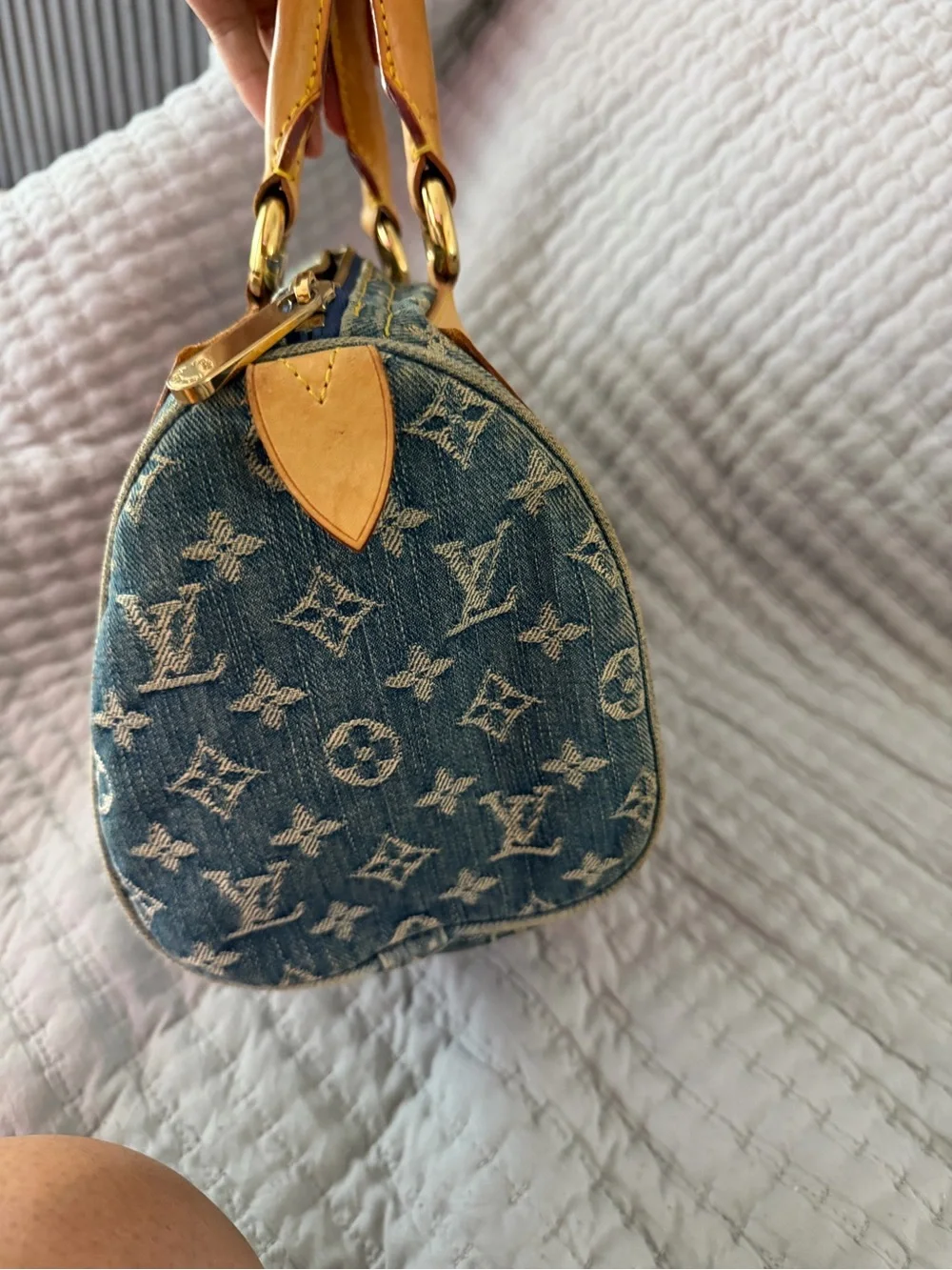 Louis Vuitton Blue Denim Monogram speedy